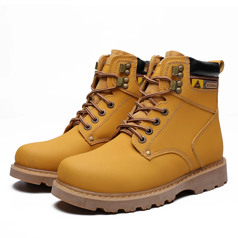 

Men Leather Style Work Shoes Lover Martin Large size Boots, As the picture or customized