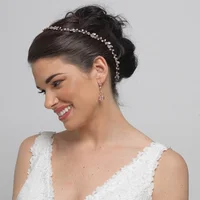 

Simple light gold crystal rhinestone bridal wedding high quality hair accessory