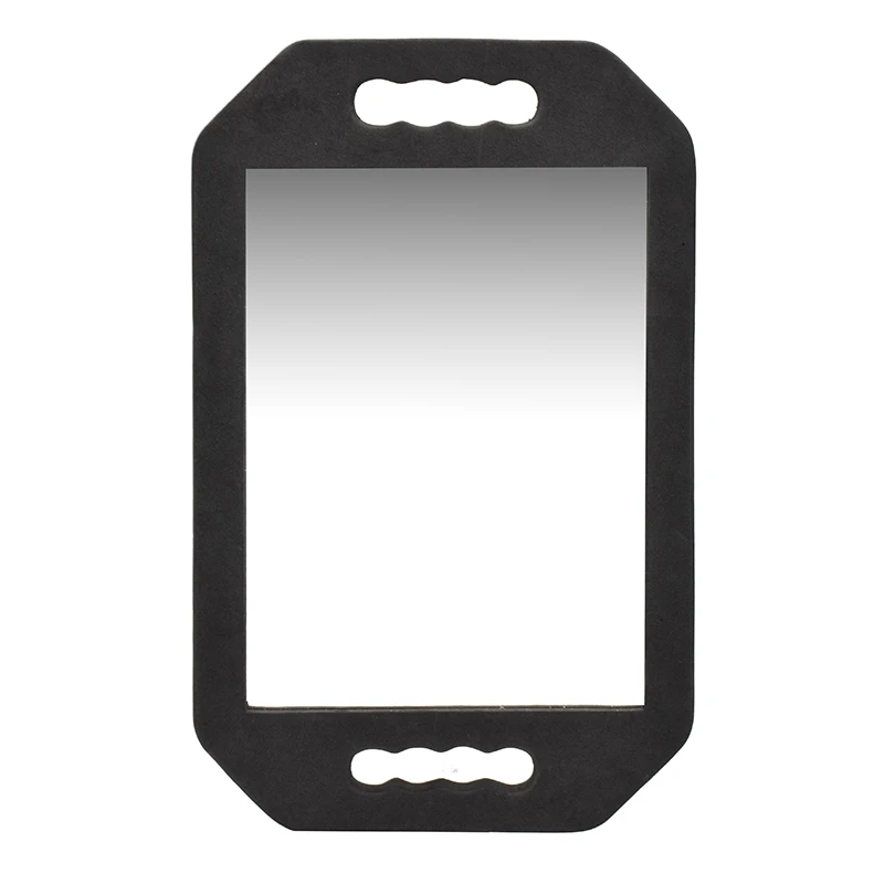 Hair Dressing Salon Mirror With Black Hand Surrounded By Black Foam