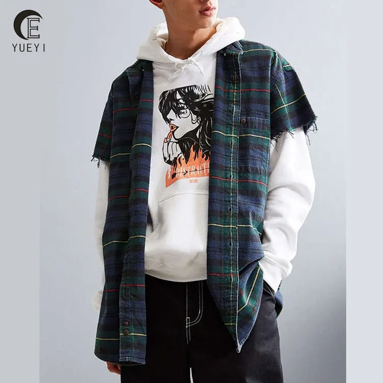 short sleeve flannel hoodie