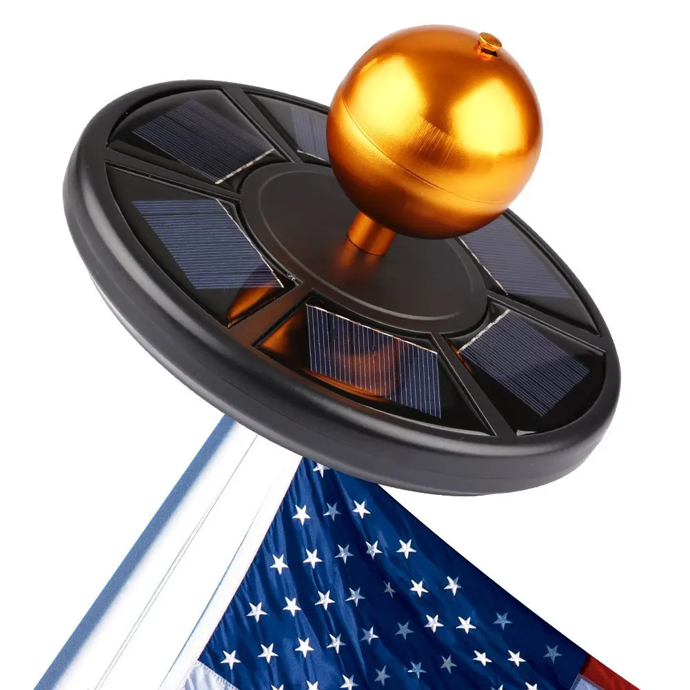 Olssda Flag Pole Lights Solar Powered 26 LED Waterproof Flagpole Downlight for Most 15 to 25 Ft Dusk to Dawn Auto On//Off Night Lighting