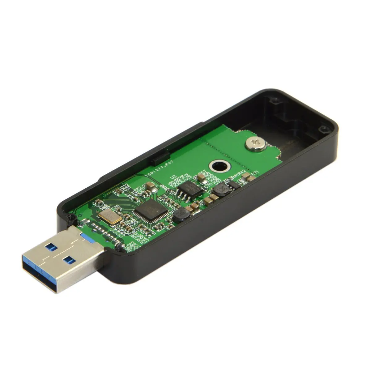 USB 3.0 to 42mm NGFF M2 B//M-key SSD External PCBA Conveter Adapter Silver Case