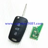 MS 3 button car key remote key control 433mhz with ID46 transponder chip for hyundai IX35 I20 with uncut keys