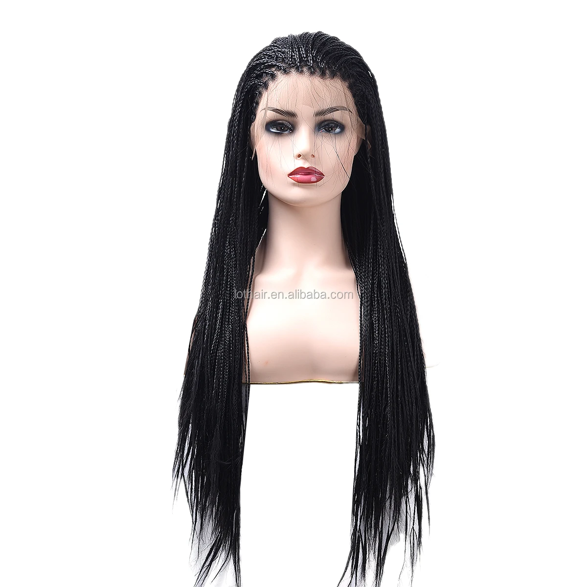 Wholesale cheap high quality braided wigs for black women lace front wig in stock