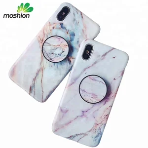 Marble TPU Soft Ring Holder Phone Case iPhone