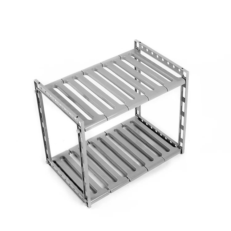 
saving space Adjustable length plastic under the sink storage shelf 