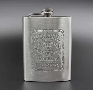 Image of Promotional gifts logo printing stainless steel hip flask for men Portable 18oz 5oz 8oz Stainless Steel Wine Hip Flask