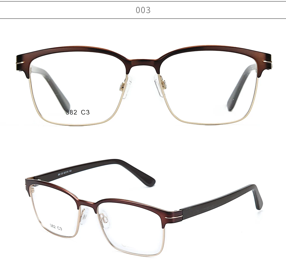 382 Japanese Design Eye Protection Half Frame Optical Glasses For Men