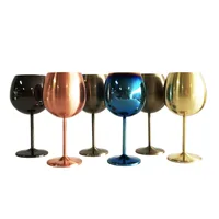 

500ml Stainless Steel Glasses Wine Goblet , Unbreakable plating Goblets champagne glass metal goblet for cocktail