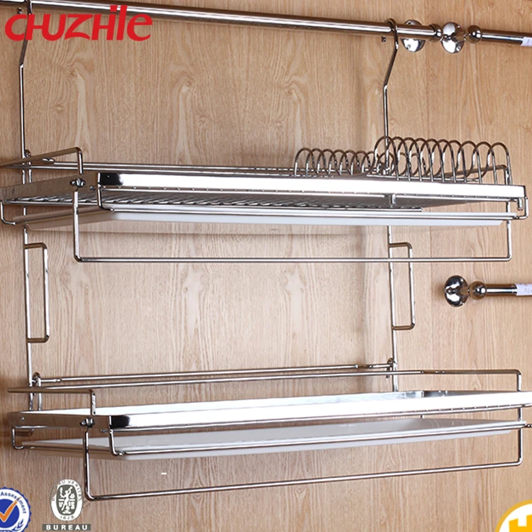 Hanging kitchen two layers bowl holder dish holder rack