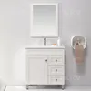 KKR solid surface hi-macss Waterproof Wood Corner Sanitary Ware Bathroom Vanity Cabinet