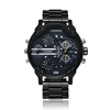 Wholesales simple CAGARNY 6820 Fashionable Business Style Large Dial Dual Time Zone Quartz Movement Wrist Watch