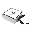 Personalized custom design LOGO packaging white cardboard paper box packaging with ribbon