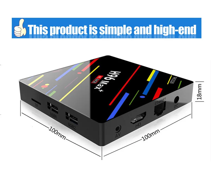 Smart Tv Box H96 Max+ Kd Player Rk3328 Android 8.1 Tv Box 4g 64g 4k