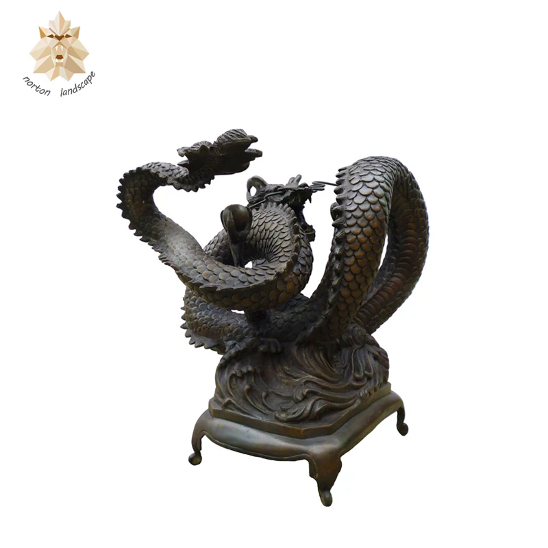 Abstract Famous Garden Bronze Chinese Dragon Statue For Sale Nt00446ri