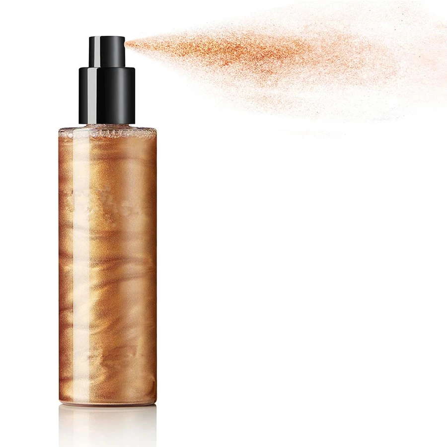 
Glitter Gold Shimmer Spray Liquid Highlighter Face Spray Private Label Body Shimmer Spray 