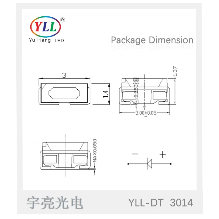 
2019 new product China supplier side emitting SMD LED 3014 for indicator light 