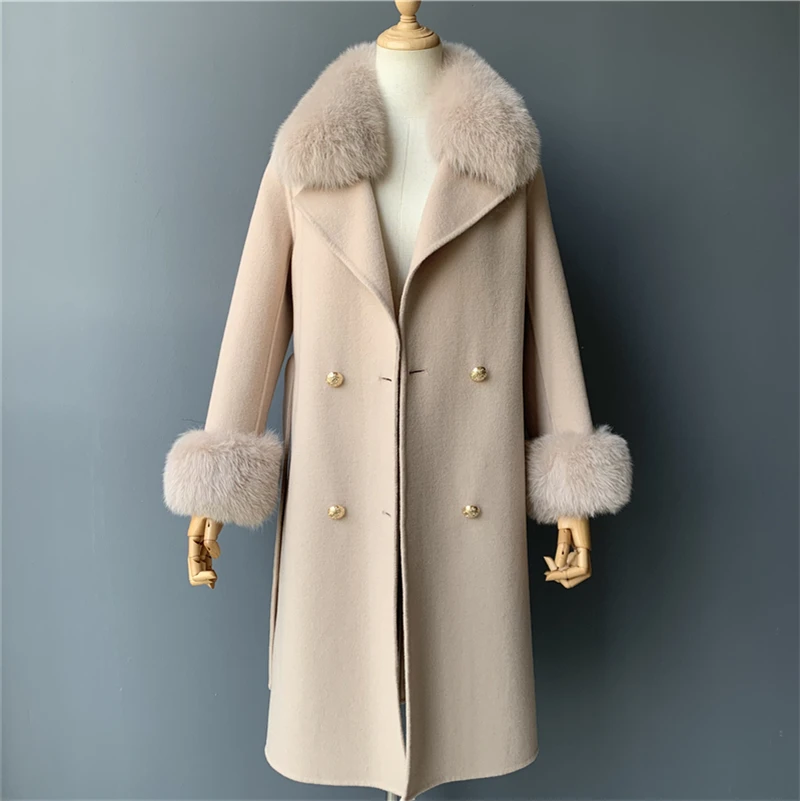 Mao Mao Fur Hot Sale Double Faced Winter Jacket Belted Real Fox Fur ...