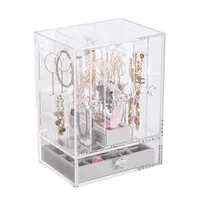 

Handmade transparent clear flannelette Receiving Storage Box velvet Acrylic jewelry display rack custom jewelry box