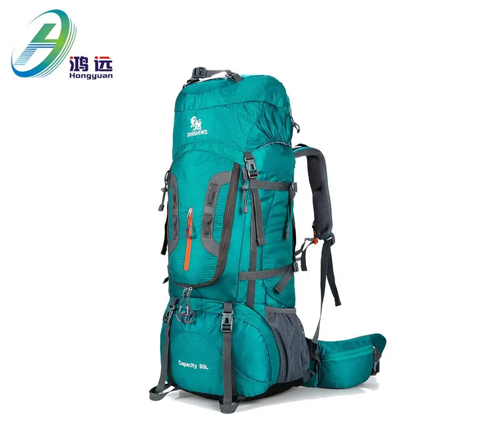 

65L Black Nylon Outdoor Hiking Camping Backpack Bag With Rain Cover, Customized color