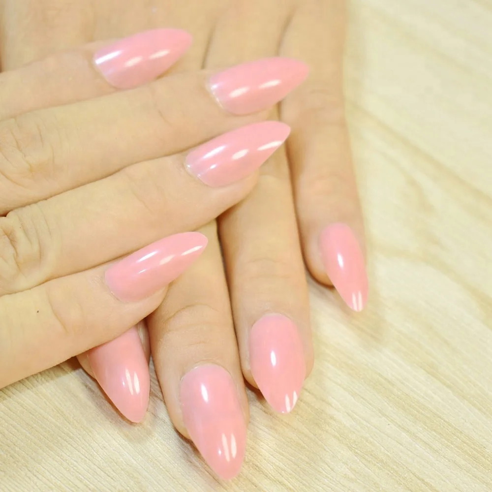 Simply Pure Color Stiletto Fake Nails Tips Baby Pink Point Curve Lady Fashion Acrylic Nails In Opp Bag Buy At The Price Of 0 40 In Alibaba Com Imall Com