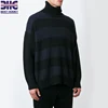 Men's wool knitted turtleneck stripe design long sleeves fashion jumper sweater 2017 for men