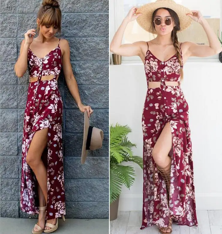 summer maxi dress with split