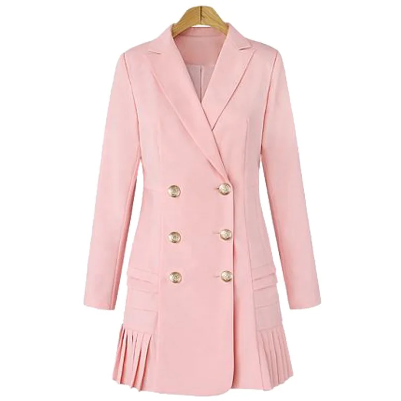 

B23643A Plus-size women's coat Fashion Pleated Dress Long suit coat