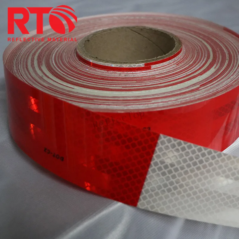 Red And White 3m Reflective Tape With Dotc2 Vehicle Conspicuity