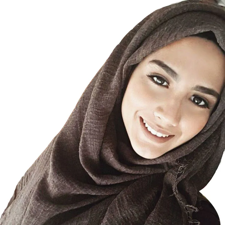妇女百褶阿拉伯穆斯林头巾围巾女士时尚皱纹围巾头巾