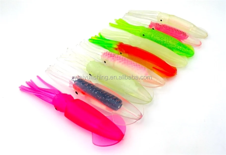 Soft Squid Fishing Lure Trolling Soft Plastic Squid Swim Baits Weihai ...