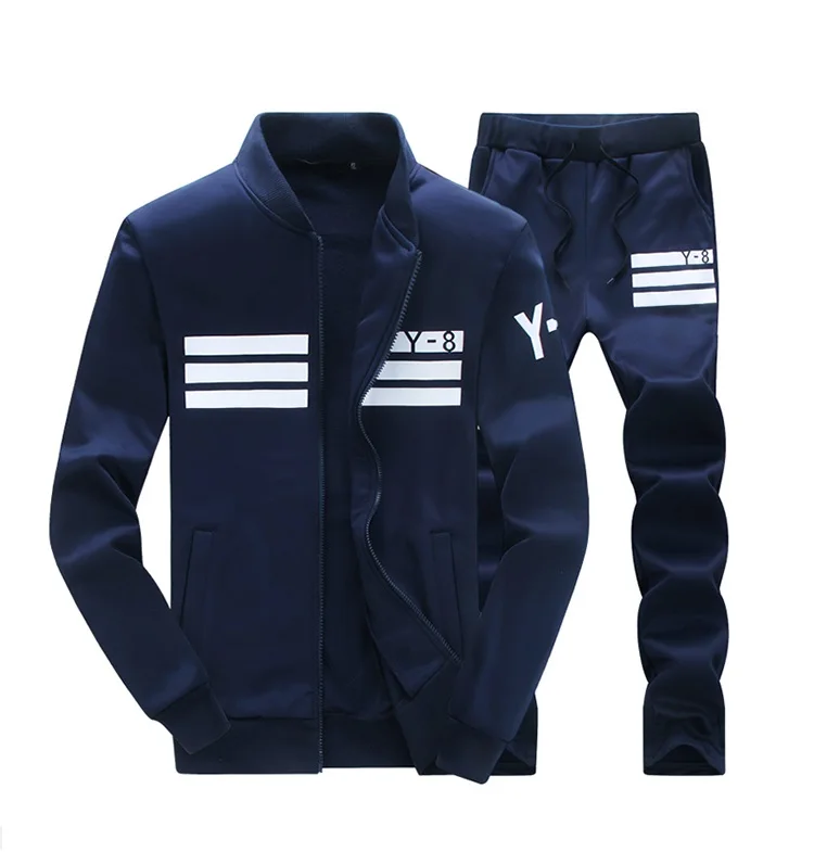 

2018 spring Men fashion long sleeve Sportswear Sets with wholesale price, Black;white;blue