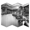 Venice white and black room divider curtain, folding screen room divider