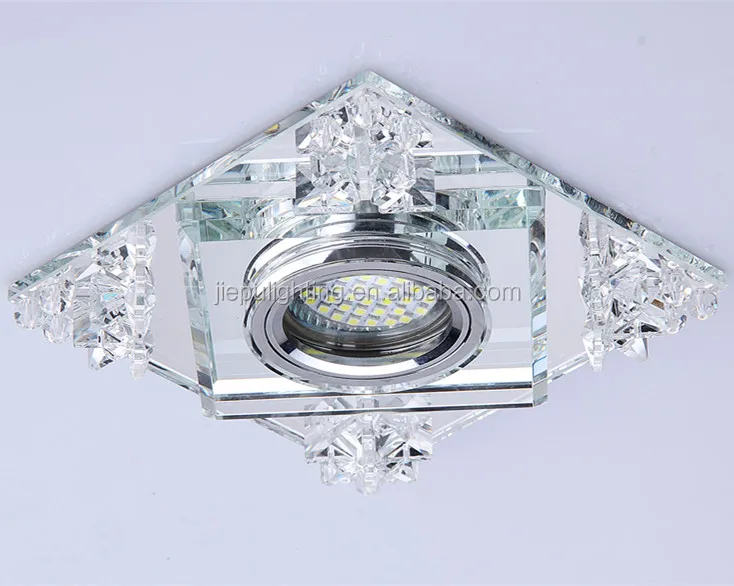 
crystal glued square ceiling lamp spotlight downlight indoor lighting MR16+LEDGU5.3 house decoration lamp for home hotel holiday 
