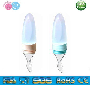 Infant Baby Silicone Feeding With Spoon Feeder Food Rice Cereal