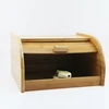 Natural Wooden Roll Top Bread Box Bamboo Kitchen Food Storage (Self-assembly)