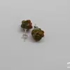 Silver earring gems natural stone unakite rose earring jewelry