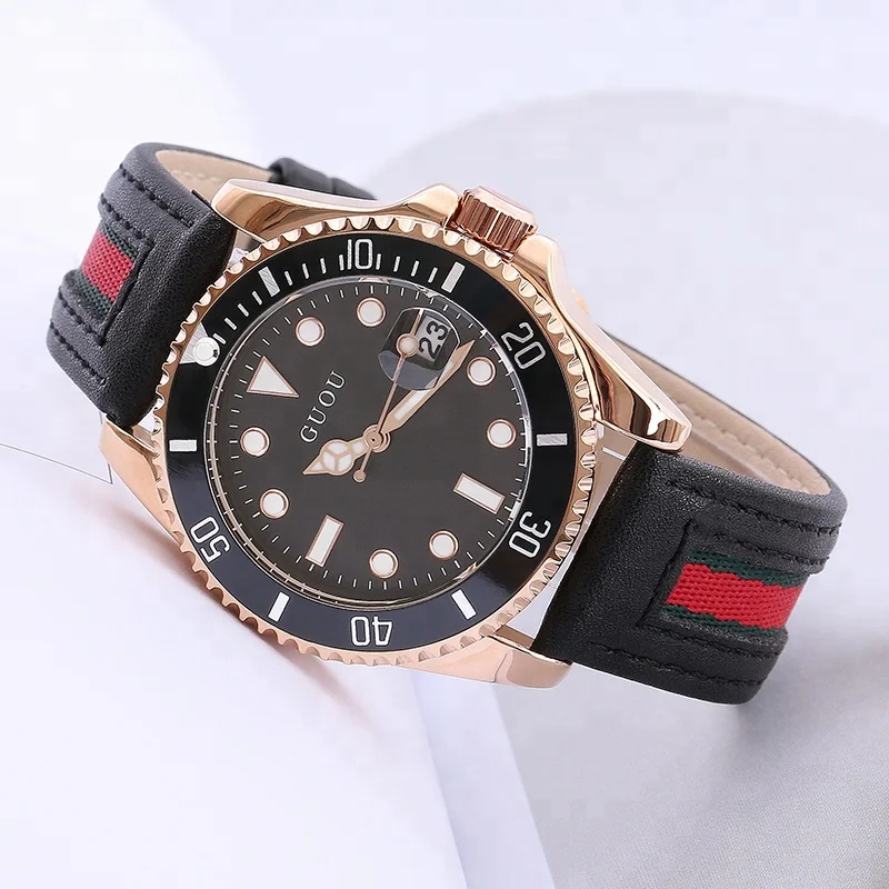 

Hong Kong GUOU Quartz Watch Rose Gold Fashion Factory Watch women men 8077, N/a
