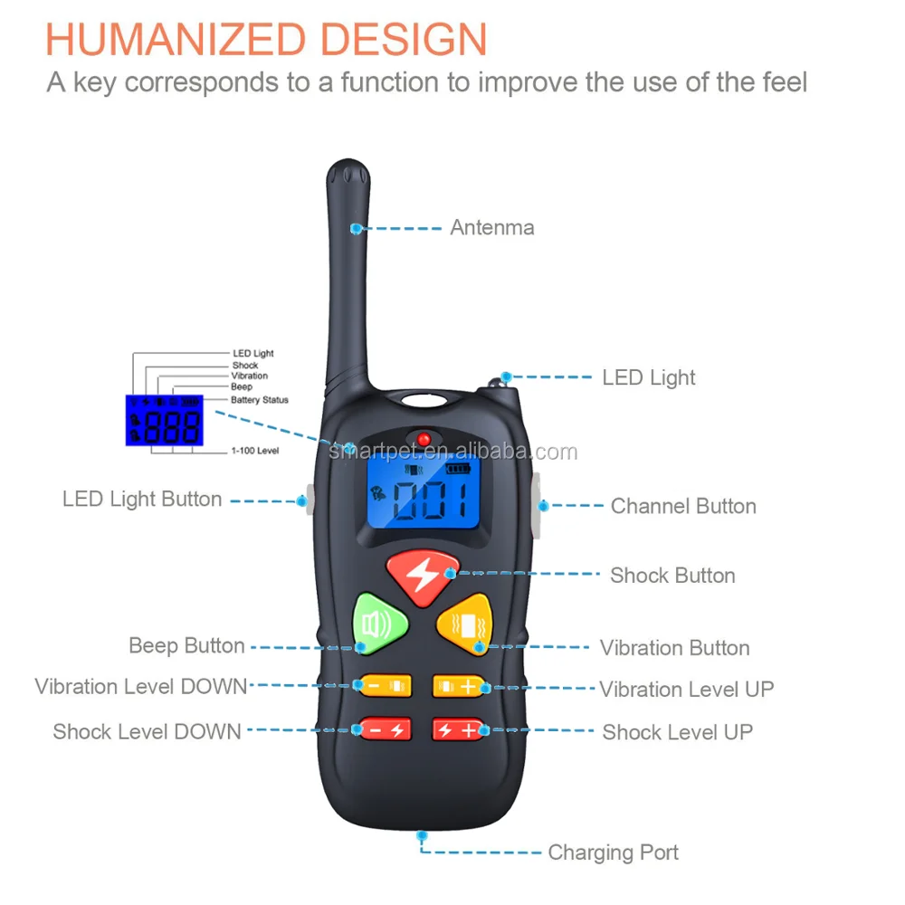 Dual Dog Training Collar Anti Bark Collar With Waterproof Rechargeable