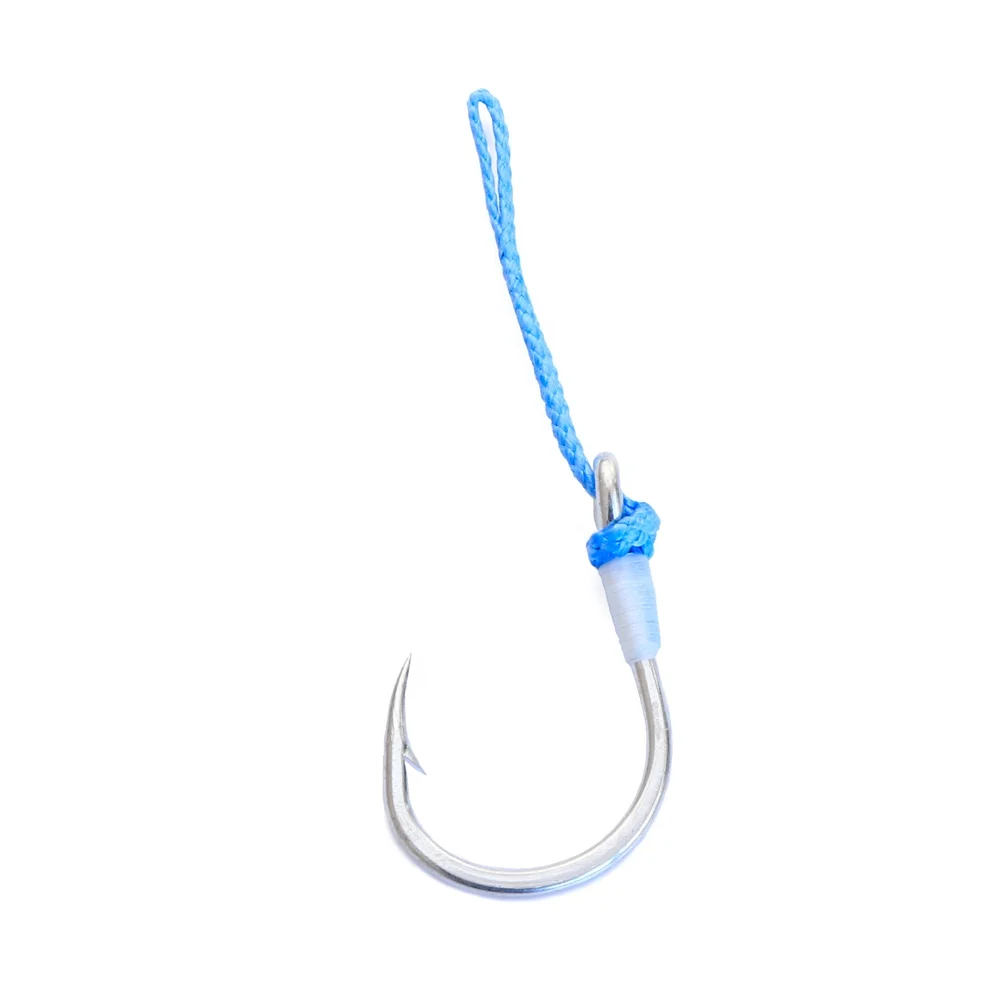 

JK High Carbon Steel Sea Fishing Hook With Line Jigging Assist Hooks, Silver