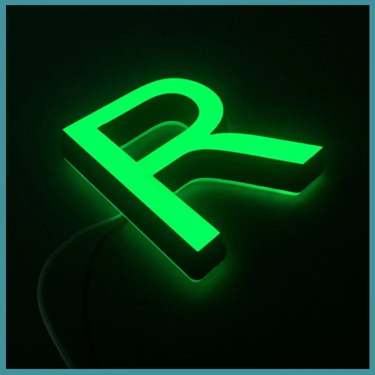 green led letters