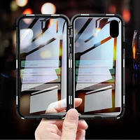 

Double Sided Tempered Glass Metal Filp Magnetic Mobile Case Cover For Iphone 7 X Xr Xs Max