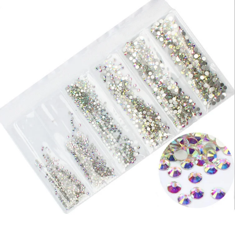 

Colorful DesignMulti Size Crystals Rhinestone Set Strass Partition Glass Flat Back Nail Rhinestones