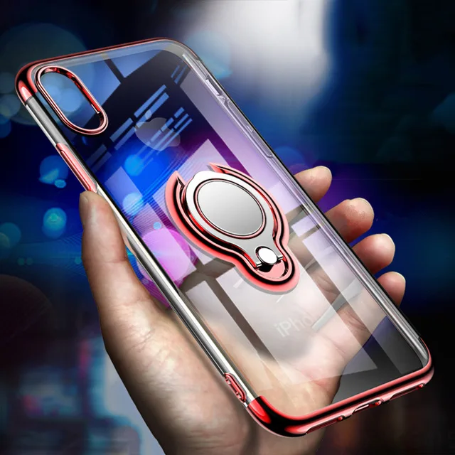 

Best Price Ultra Thin Transparent TPU Soft Mobile Phone Case Back Cover Case Clear For Iphone X/Xs With 360 Degree Rotation Ring