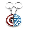 hot sale pairing round blank metal double sided key chain captain america shield keychain