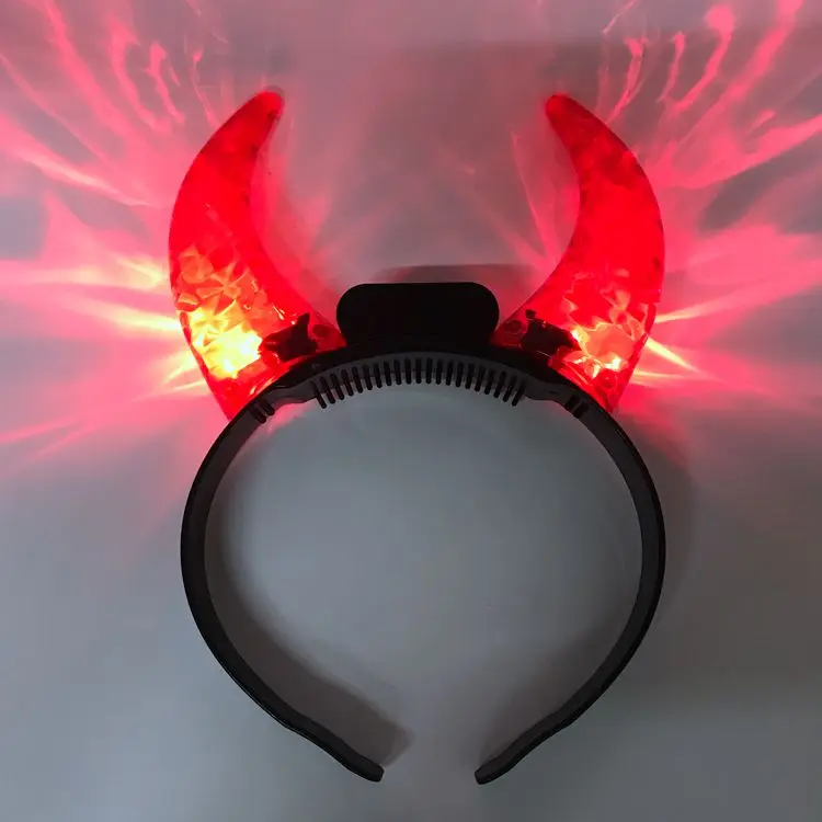 Halloween Party Supplies Customized Colorful Flashing Led Devil Horns ...