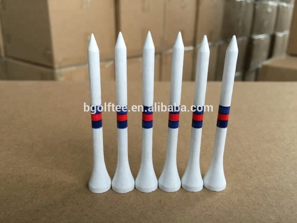 
Fair price for two color striped bamboo golf tees 