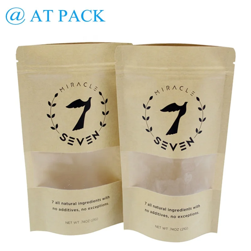 stand up pouch ziplock kraft paper bag window.jpg