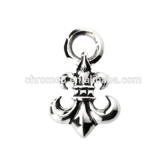 

CH Vintage Scout Flower 925 Sterling Silver Chrome BS Fleur Charm Hearts Pendants