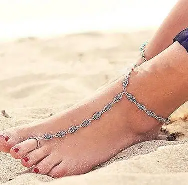 

Multilayer Chain Hollow Flower Anklets For Women Anklets Bracelet On leg Barefoot Sandals Foot Jewelry Anklet Leg Bracelet